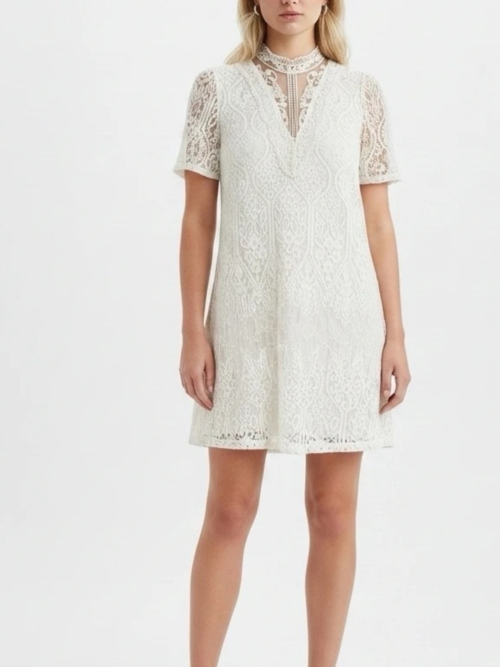 My Michelle White Lace Cocktail Dress
